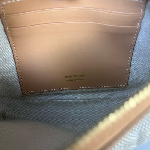 Burberry Mini Olympia Shoulder Bag Canvas Beige Light Brown