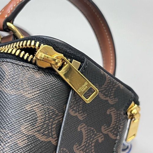 Celine Square Top Handle Vanity Case Triomphe Black Brown