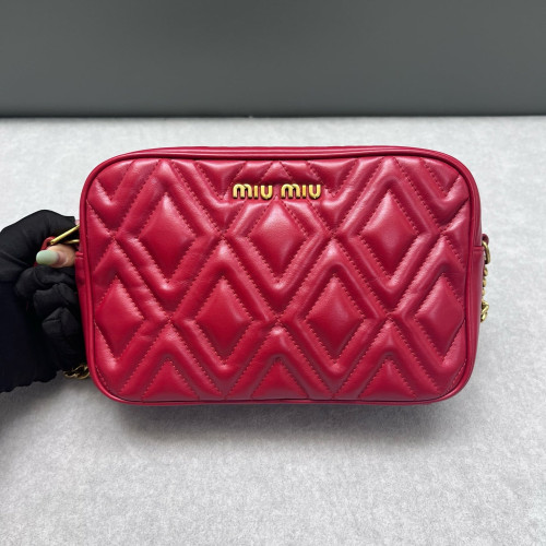 Miu Miu Shoulder Bag Calfskin Red