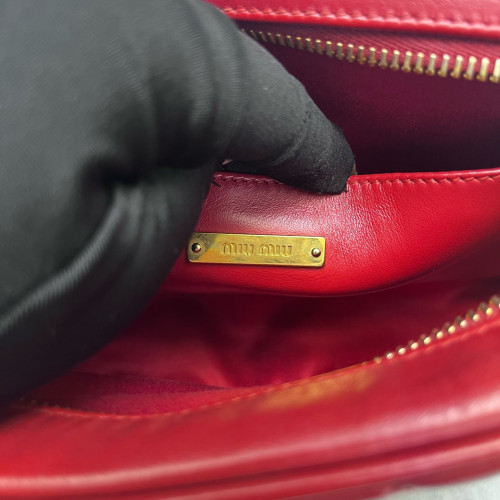 Miu Miu Shoulder Bag Calfskin Red