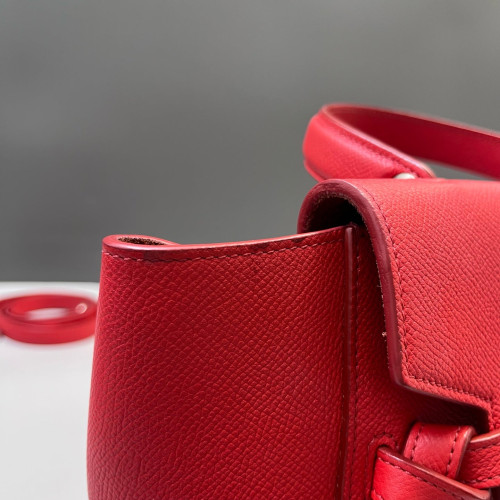 Celine Micro Belt Bag Grained Calfskin Red