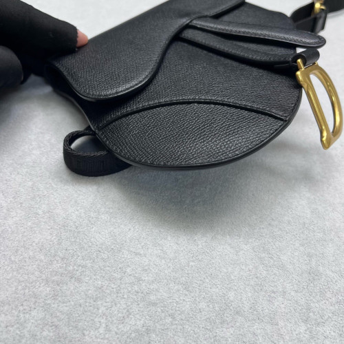 Dior Saddle Belt Pouch Grained Calfskin Black
