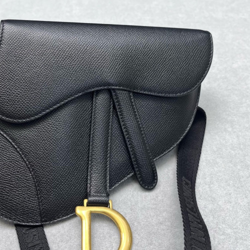 Dior Saddle Belt Pouch Grained Calfskin Black