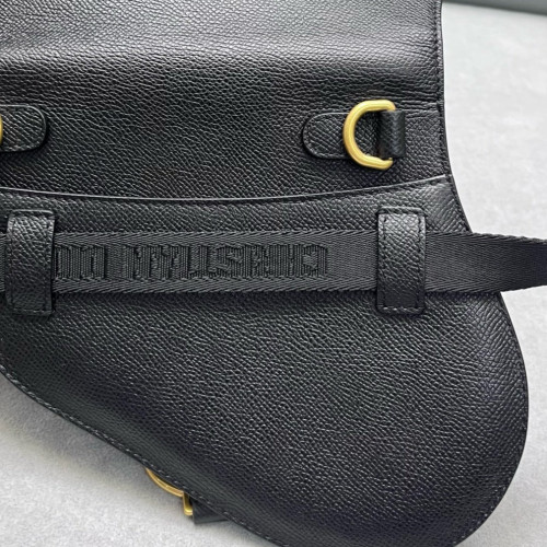 Dior Saddle Belt Pouch Grained Calfskin Black