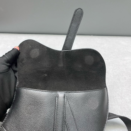 Dior Saddle Belt Pouch Grained Calfskin Black