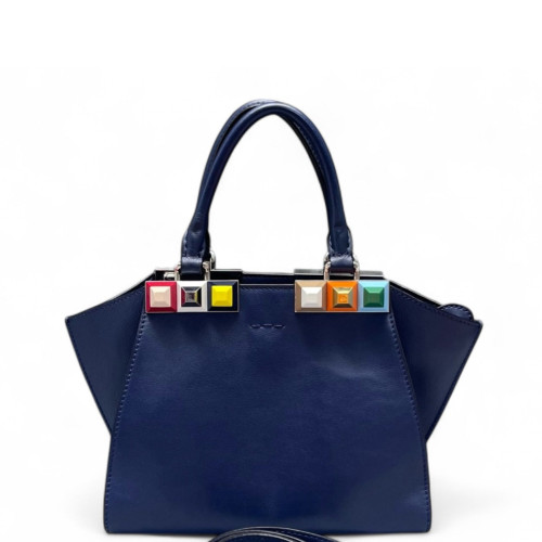 Fendi Mini 3jours Tote Calfskin Blue