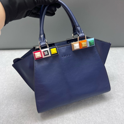 Fendi Mini 3jours Tote Calfskin Blue