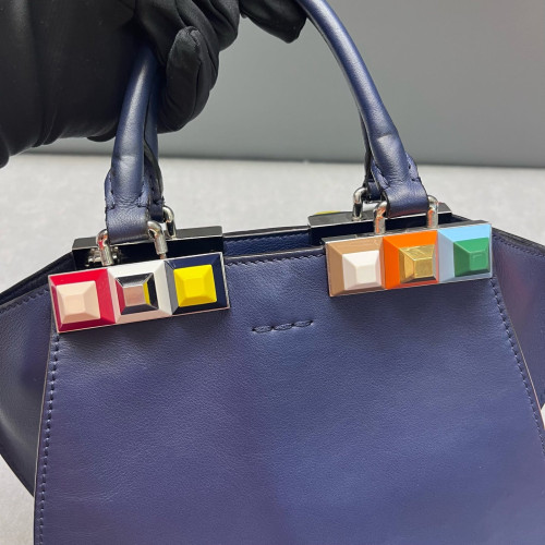 Fendi Mini 3jours Tote Calfskin Blue
