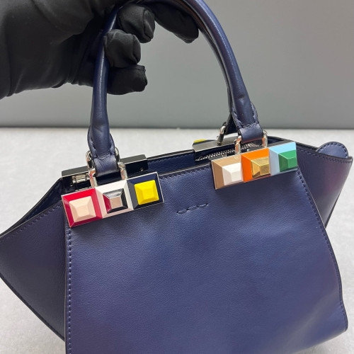 Fendi Mini 3jours Tote Calfskin Blue
