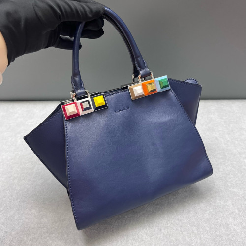 Fendi Mini 3jours Tote Calfskin Blue