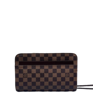 Louis Vuitton Pochette Saint Louis Clutch Damier Ebene Brown