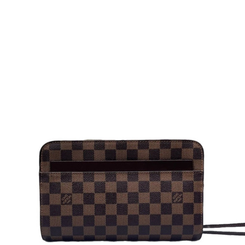 Louis Vuitton Pochette Saint Louis Clutch Damier Ebene Brown