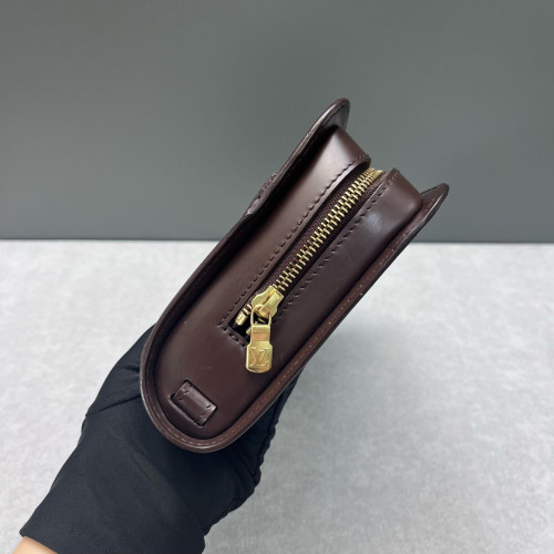 Louis Vuitton Pochette Saint Louis Clutch Damier Ebene Brown