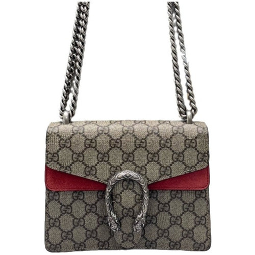Gucci Mini Dionysus Suede GG Supreme Monogram Brown Red