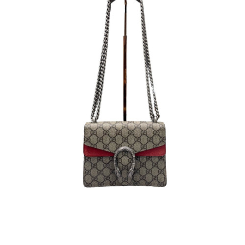 Gucci Mini Dionysus Suede GG Supreme Monogram Brown Red