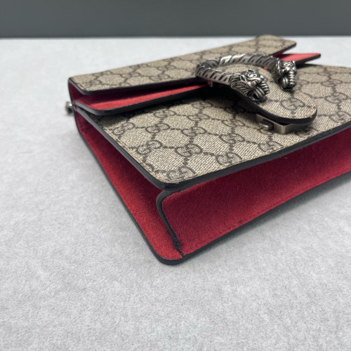 Gucci Mini Dionysus Suede GG Supreme Monogram Brown Red