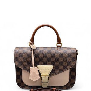Louis Vuitton Beaumarchais Shoulder Bag Damier Ebene Brown Beige