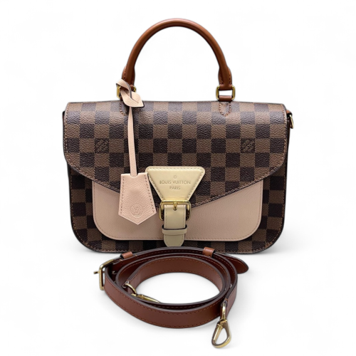 Louis Vuitton Beaumarchais Shoulder Bag Damier Ebene Brown Beige