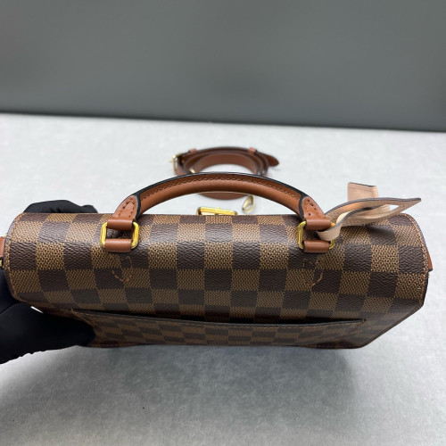 Louis Vuitton Beaumarchais Shoulder Bag Damier Ebene Brown Beige