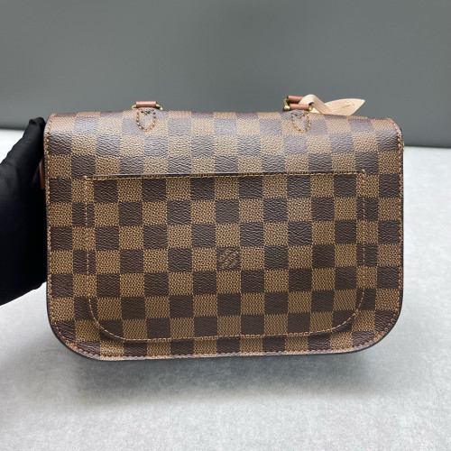 Louis Vuitton Beaumarchais Shoulder Bag Damier Ebene Brown Beige