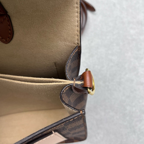 Louis Vuitton Beaumarchais Shoulder Bag Damier Ebene Brown Beige