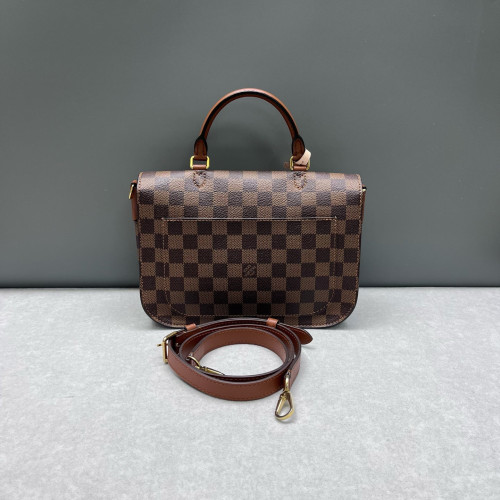 Louis Vuitton Beaumarchais Shoulder Bag Damier Ebene Brown Beige