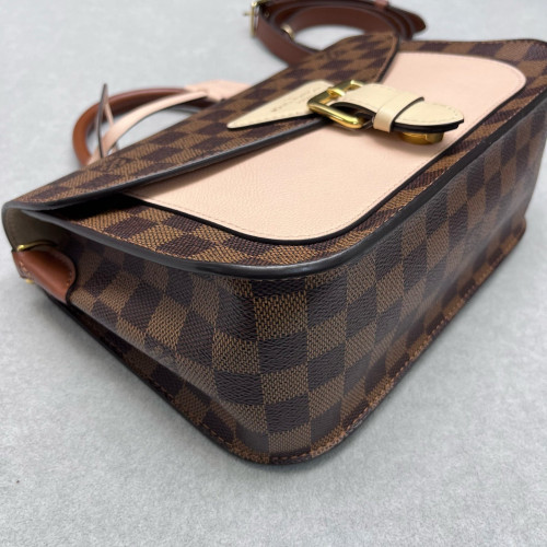 Louis Vuitton Beaumarchais Shoulder Bag Damier Ebene Brown Beige
