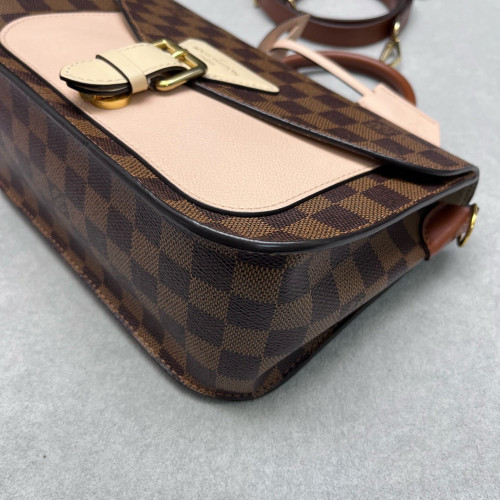 Louis Vuitton Beaumarchais Shoulder Bag Damier Ebene Brown Beige