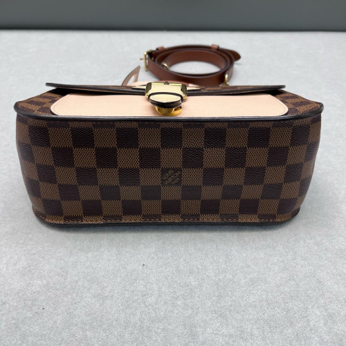 Louis Vuitton Beaumarchais Shoulder Bag Damier Ebene Brown Beige