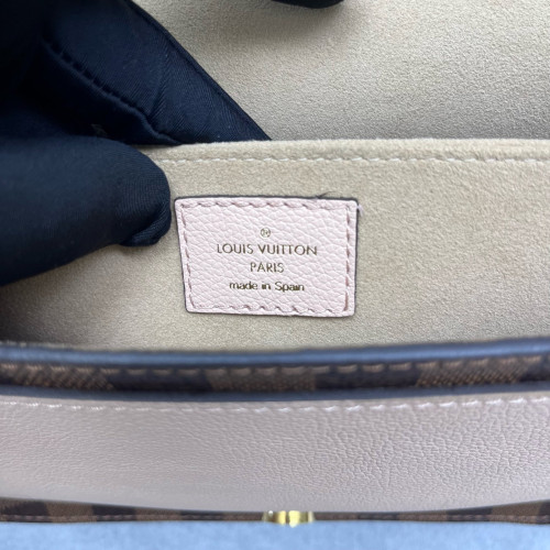 Louis Vuitton Beaumarchais Shoulder Bag Damier Ebene Brown Beige