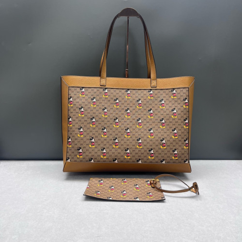 Gucci Tote Bag GG Supreme Monogram Brown