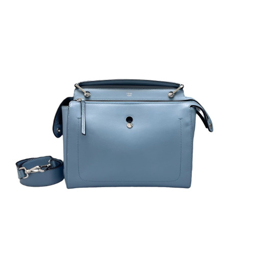 Fendi Dotcom Shoulder Bag Calfskin Blue Fendi Dotcom Shoulder Bag Calfskin Blue