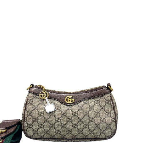 Gucci Small Ophidia Hobo GG Supreme Monogram Brown