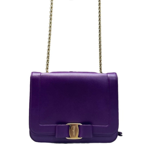 Salvatore Ferragamo Vara Bow Crossbody Bag Calfskin Purple Salvatore Ferragamo Vara Bow Crossbody Bag Calfskin Purple