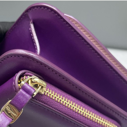 Salvatore Ferragamo Vara Bow Crossbody Bag Calfskin Purple Salvatore Ferragamo Vara Bow Crossbody Bag Calfskin Purple