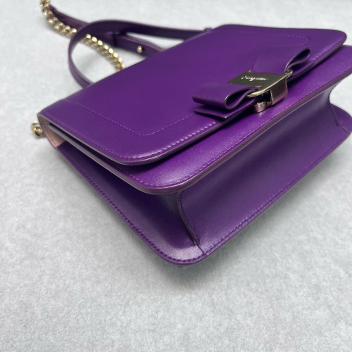Salvatore Ferragamo Vara Bow Crossbody Bag Calfskin Purple Salvatore Ferragamo Vara Bow Crossbody Bag Calfskin Purple