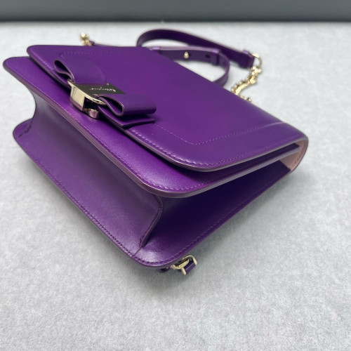 Salvatore Ferragamo Vara Bow Crossbody Bag Calfskin Purple Salvatore Ferragamo Vara Bow Crossbody Bag Calfskin Purple
