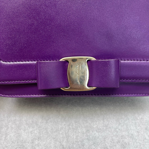 Salvatore Ferragamo Vara Bow Crossbody Bag Calfskin Purple Salvatore Ferragamo Vara Bow Crossbody Bag Calfskin Purple