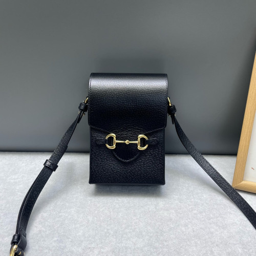 Gucci Mini Horsebit 1955 Crossbody Bag Calfskin Black Gucci Mini Horsebit 1955 Crossbody Bag Calfskin Black