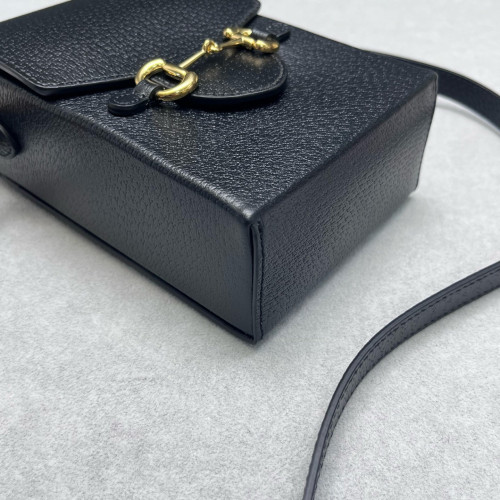 Gucci Mini Horsebit 1955 Crossbody Bag Calfskin Black Gucci Mini Horsebit 1955 Crossbody Bag Calfskin Black