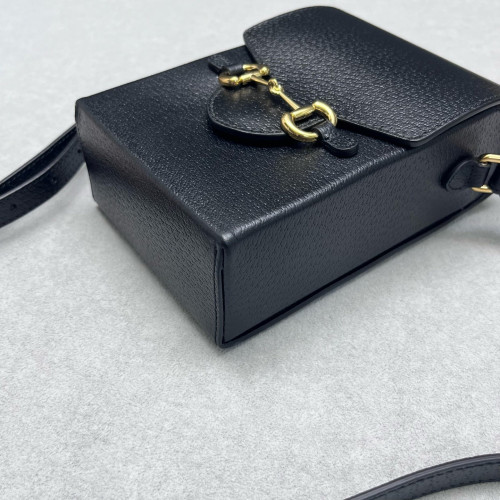 Gucci Mini Horsebit 1955 Crossbody Bag Calfskin Black Gucci Mini Horsebit 1955 Crossbody Bag Calfskin Black