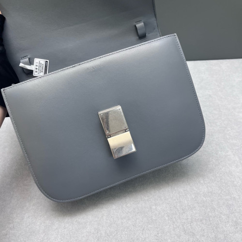 Celine Medium Classic Box Smooth Calfskin Grey Celine Medium Classic Box Smooth Calfskin Grey