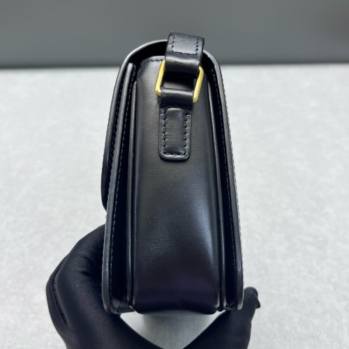 Celine Teen Triomphe Shoulder Bag Calfskin Black