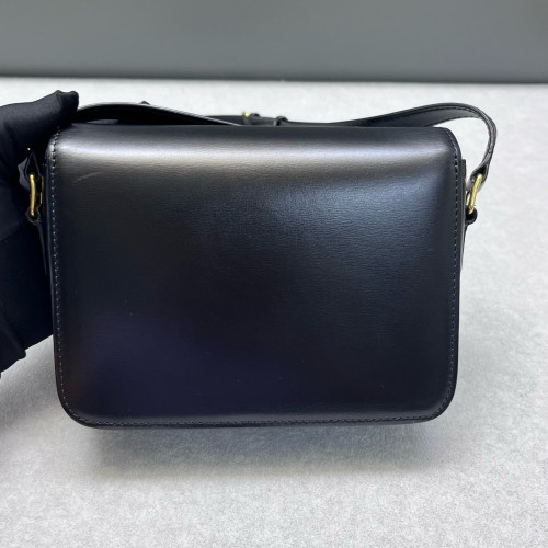 Celine Teen Triomphe Shoulder Bag Calfskin Black