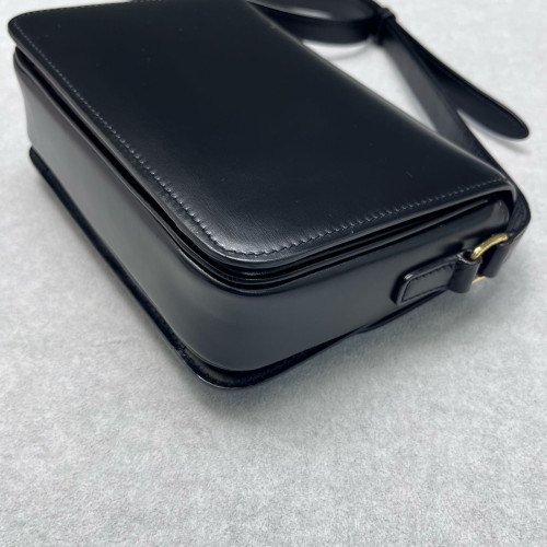 Celine Teen Triomphe Shoulder Bag Calfskin Black