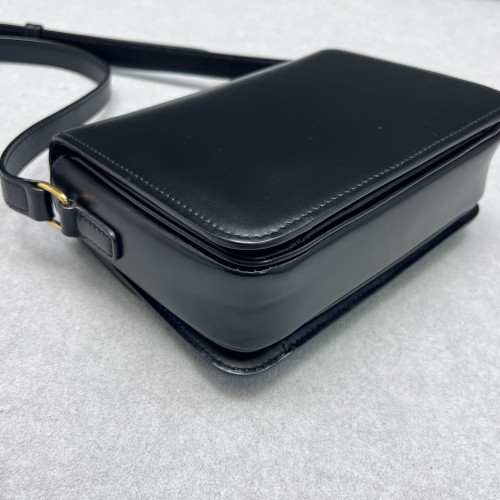 Celine Teen Triomphe Shoulder Bag Calfskin Black