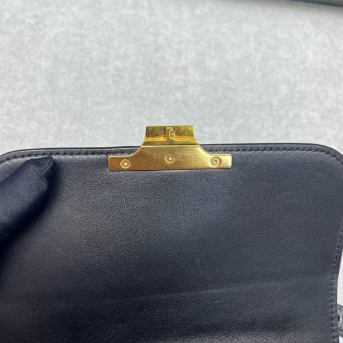 Celine Teen Triomphe Shoulder Bag Calfskin Black
