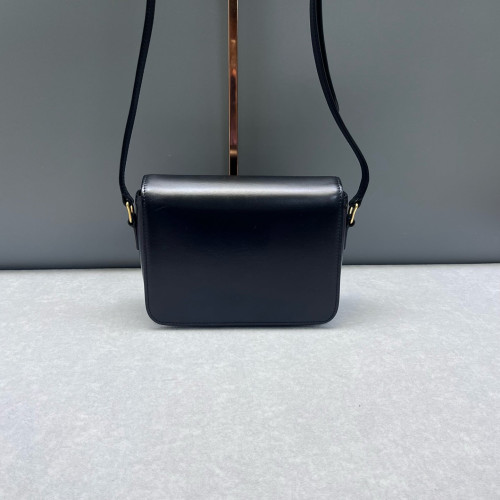 Celine Teen Triomphe Shoulder Bag Calfskin Black