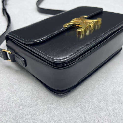 Celine Teen Triomphe Shoulder Bag Calfskin Black