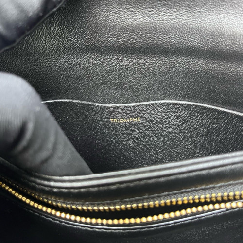 Celine Teen Triomphe Shoulder Bag Calfskin Black